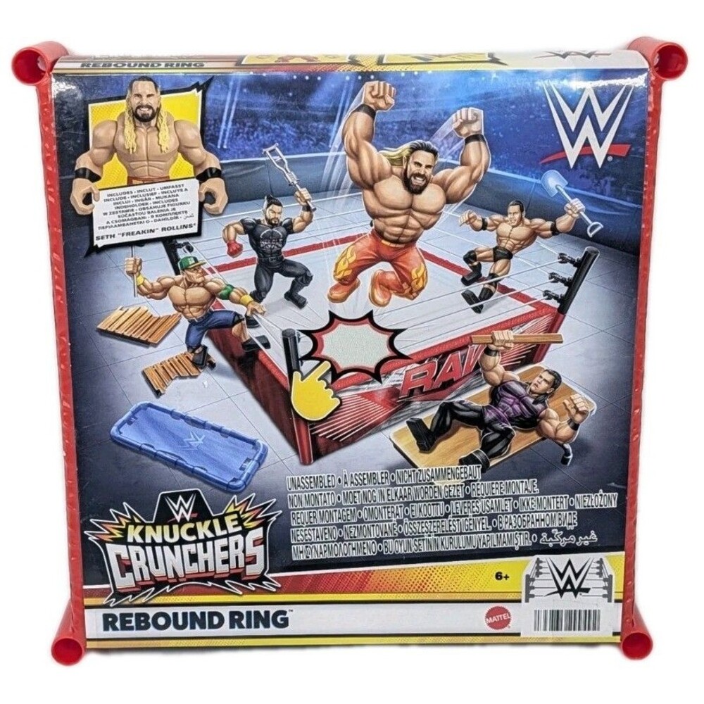 Mattel WWE Knuckle Crunchers Rebound Ring Playset & Seth Rollins Figure RARE 🔥